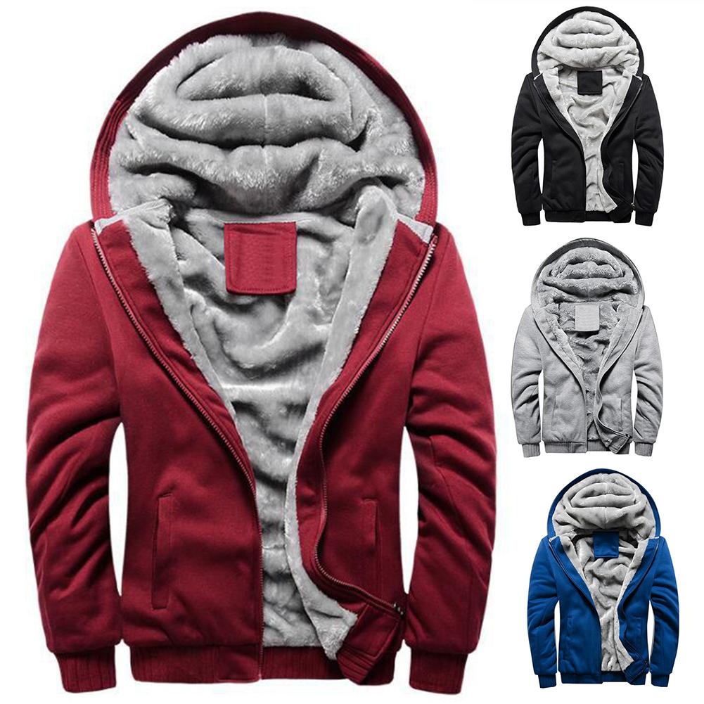 Winter Jacket Men's High-Quality Polyester + Spandex Coat Casual Slim Coat Men's Hooded Coat Chic Men Warm Zip Up Coat Outwear