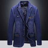 2020 men's autumn new casual suit three-button slim denim suit