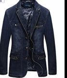 2020 men's autumn new casual suit three-button slim denim suit