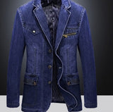 2020 men's autumn new casual suit three-button slim denim suit