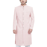 Formal Long Men Coat Elegant Outdoor Daily Sherwani Mandarin Collar Wedding Groom Robe Dinner Banquet Party Modest Men Jacket