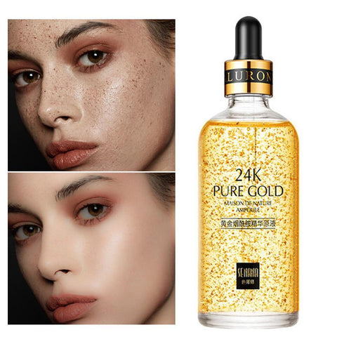 24K Gold Anti-Wrinkle Anti-Aging Face Serum Firming Nicotinamide Whitening Essence Moisturizing Brighten Cream Skin Care