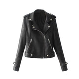 Autumn Women Black Slim Cool Lady PU Leather Jackets Sweet Female Zipper Faux Femme Outwear Coat Plus Size Short Jacket дубленка