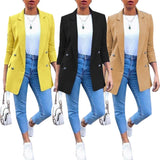 2020 Women Blazer Casual Long Sleeve Blazers Open Front Office Lady Suit Jacket OL Lapel Coat Cardigan Blazers Formal Blazers