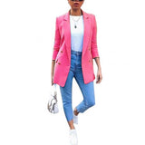 2020 Women Blazer Casual Long Sleeve Blazers Open Front Office Lady Suit Jacket OL Lapel Coat Cardigan Blazers Formal Blazers