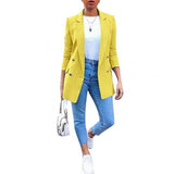 2020 Women Blazer Casual Long Sleeve Blazers Open Front Office Lady Suit Jacket OL Lapel Coat Cardigan Blazers Formal Blazers