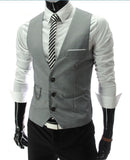 2020 New Arrival Dress Vests For Men Slim Fit Mens Suit Vest Male Waistcoat Gilet Homme Casual Sleeveless Formal Business Jacket