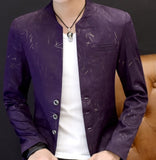 HO 2020 Men 's casual collar collar blazers youth handsome trend Slim print blazers   5XL   6XL