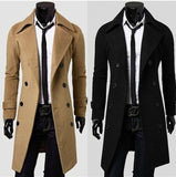 Men 'S Slim Long Trench Coat Windbreaker Lapel Button Jacket Outwear Foreign Trade Wholesale 2017 L Men's Slim Fit Single-Sided