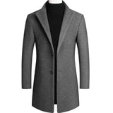 Autumn Winter Oversized Woolen Blend Coat Male Long Windbreaker Jacket Cotton Thick Warm Men Gray Jacket Mens Overcoat 3xl 4xl