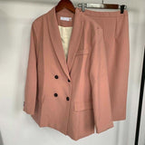 Toppies 2020 primavera mujer Blazer trajes doble Pecho Rosa Blazer alta cintura falda Oficina conjuntos de Dama