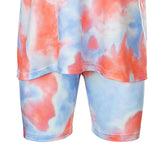 IAMHOTTY   Tie Dye Print Basic Tshirt Shorts Two Piece Set Women Casual Outfits lounge Wear Jogging Femme Biker Shorts Tees Summ