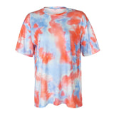 IAMHOTTY   Tie Dye Print Basic Tshirt Shorts Two Piece Set Women Casual Outfits lounge Wear Jogging Femme Biker Shorts Tees Summ