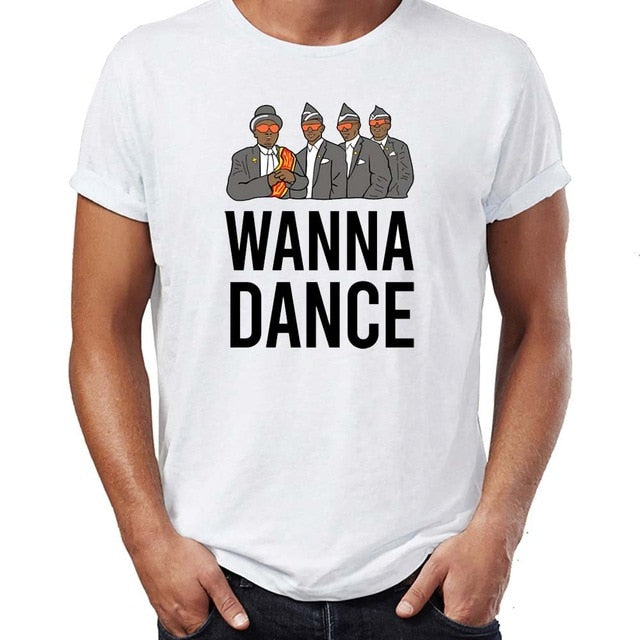 Men's T Shirt Coffin Dance Meme Dancing Pallbearers Abby Artwork Art Printed Tee funny basic Short-sleeved stay home or dance