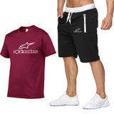 2020 Fashion t-shirt Shorts Set Men Summer 2pc Tracksuit+Shorts Sets Beach Mens Casual Tee Shirts Set Sportswears