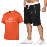 2020 Fashion t-shirt Shorts Set Men Summer 2pc Tracksuit+Shorts Sets Beach Mens Casual Tee Shirts Set Sportswears