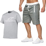 2020 Fashion t-shirt Shorts Set Men Summer 2pc Tracksuit+Shorts Sets Beach Mens Casual Tee Shirts Set Sportswears