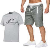 2020 Fashion t-shirt Shorts Set Men Summer 2pc Tracksuit+Shorts Sets Beach Mens Casual Tee Shirts Set Sportswears