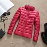 90% Ultra-light Plus Size Thin Down Jacket Women 2019 Autumn Winter Slim Short Hooded Warm White Duck Down Coat Women Outerwear