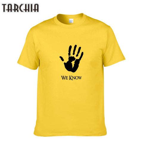 cTARCHIA Men T-Shirts WE KNOW Printing Fashion Casual Slim Fit For Mens Short Sleeve Hip Pop T-shirt Male 100% Cotton Tees Tops