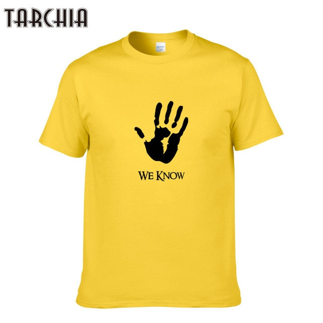 cTARCHIA Men T-Shirts WE KNOW Printing Fashion Casual Slim Fit For Mens Short Sleeve Hip Pop T-shirt Male 100% Cotton Tees Tops