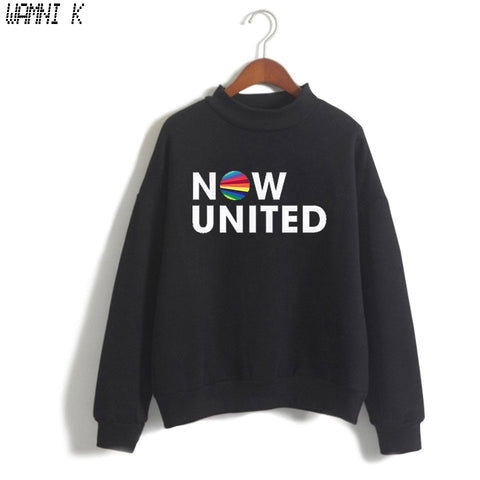 WAMNI Now United - Better Album Turtleneck Sweater Women Better Now United Lyrics Pullover Girl Kawaii Harajuku Tracksui