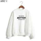 WAMNI Now United - Better Album Turtleneck Sweater Women Better Now United Lyrics Pullover Girl Kawaii Harajuku Tracksui