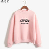 WAMNI Now United - Better Album Turtleneck Sweater Women Better Now United Lyrics Pullover Girl Kawaii Harajuku Tracksui