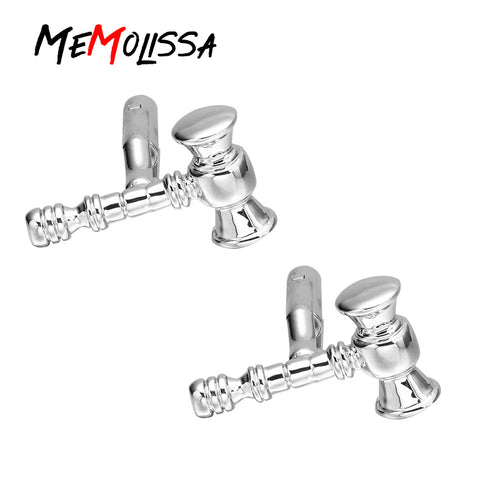 MeMolissa Free Shipping Gavel Cufflinks Silver Copper Hammer Design Best Gift For Men Cuff Links Wholesale&retail