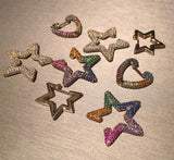 Heart-shaped star women geometric color rhinestone love holiday gift love small earrings